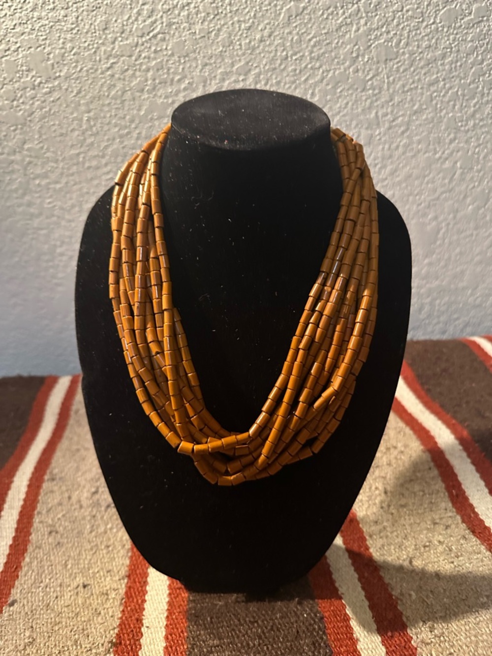 Rare Vintage NAGA Tribal 9 Strand Orange Coral Necklace (1956) - Picture 2 of 6